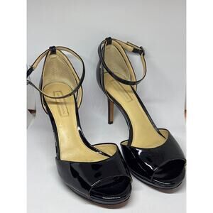 Antonio Melani Black Patent Leather Strappy Heels Size 9.5 Preloved
